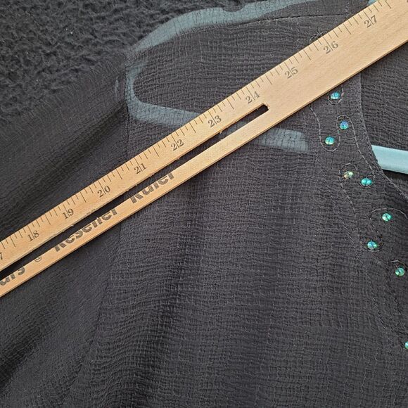 Fashque Womens Blouse Black Size Medium 100% Polyester Long Sleeve Pullover - Picture 5 of 12